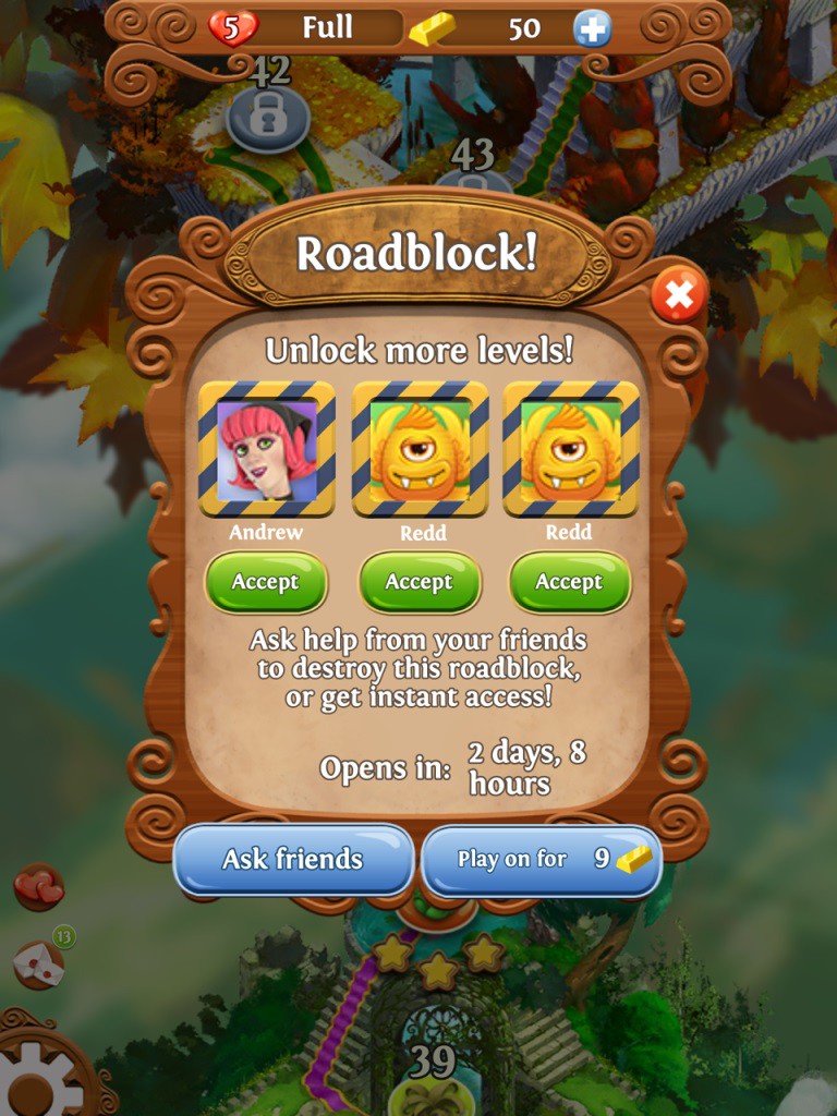 Blossom Blast Saga Roadblock